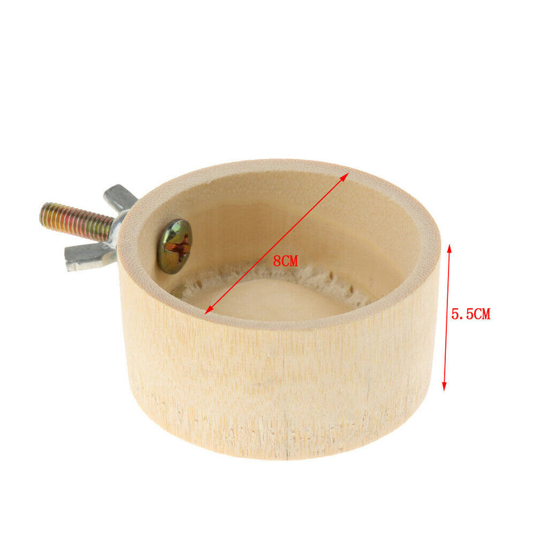 2 x Small Animal Bamboo Bowl, Basic Dish Feeder Can Be Fixed in The Cage with