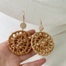 Rattan Tassel Earrings for Women Bohemian Statement Drop Dangle Earrings Ha