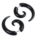 Jewelry Men's Earrings, Horn Claw Earrings, Acrylic Stainless Steel, Black