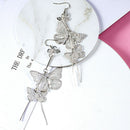 Long Butterfly Statement Drop Dangle Earrings Ear Studs Wedding Jewelry WomeA3C