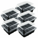 5 Set 12 Cells Nursery Pot Planting Seed Tray Kit Plant Germination Box Wit U7J1