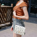Geometric Print Shoulder Handbags Women PU Leather Chain Crossbody Bags