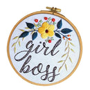 Flower Pattern Embroidery Starter Kit with Embroidery Hoop, Color Threads,
