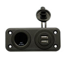 All-In-1 Dual USB Car Socket +LED Voltmeter Panel Quick Charge Green