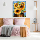 Painting By Numbers Kit DIY Blooming Sunflower Canvas Oil Art Picture Craft A