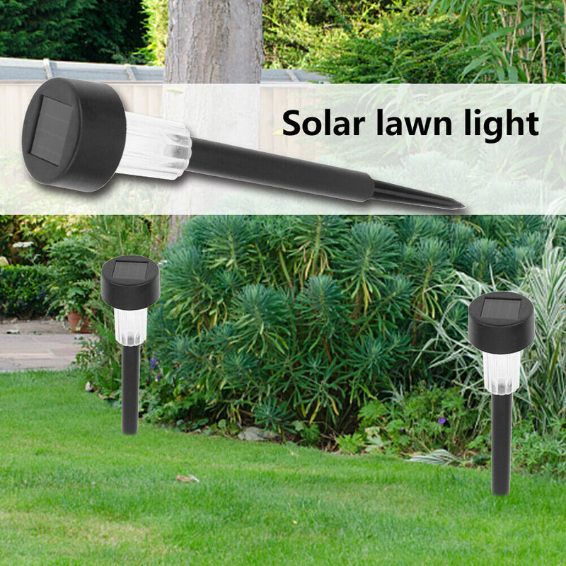 10x LED Solar Lawn Lamp Outdoor Garden Yard Bollard Light (White Light) A