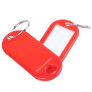 20 Pcs Key ID Label Tags Split Ring Keyring Keychain Red