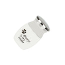 Stainless Steel Jar Casket Always in my Heart with Dog Paw Ash Urn Memorial