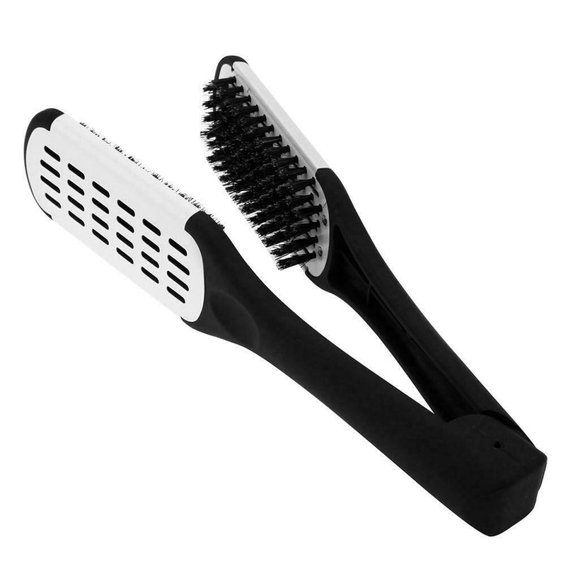 Plywood Bristles Comb Straightener Electric Heat Brush Hair Straightener