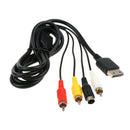 Audio Video AV A/V S-Video Composite Cable Cord Wire 6feet Long For Sega Saturn