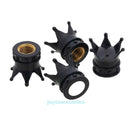4pcs Crown Shape Car Tire Tyre Wheel Air Valve Stems Caps Dust Cover Black