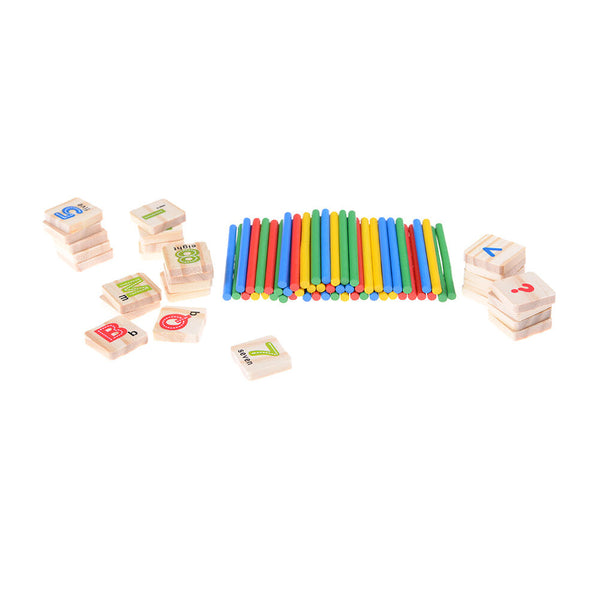 Baby Early Learning Wooden Numbers Stick Mathematics Counting Math Toys SEAU