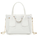 Transparent PVC Shoulder Handbag Jelly Chain Totes Composite Set (White)