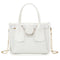 Transparent PVC Shoulder Handbag Jelly Chain Totes Composite Set (White)