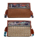 Boho Rattan Bag Straw Beach Bag Women Ethnic Shoulder Bag With Colorful Str
