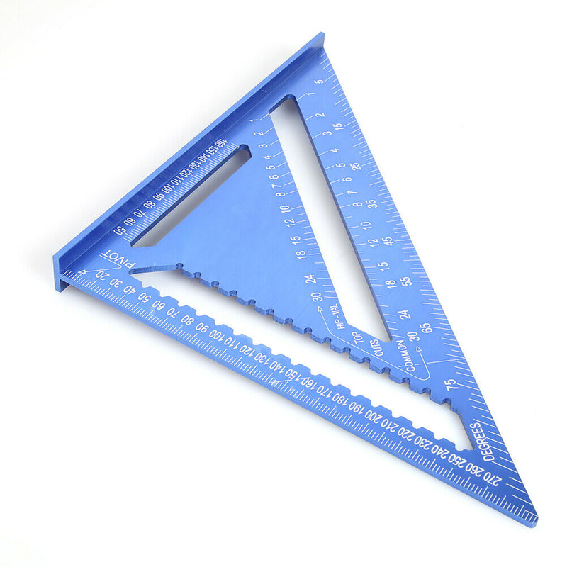 12 inch Metric Aluminum Alloy Triangular Measuring Ruler Angle Protractor