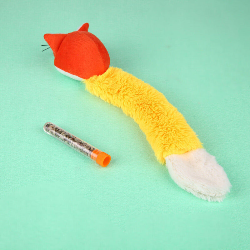 Colorful Plush False Mouse Toys Pet Cat Playing Toys With Mint Tube(Orange)