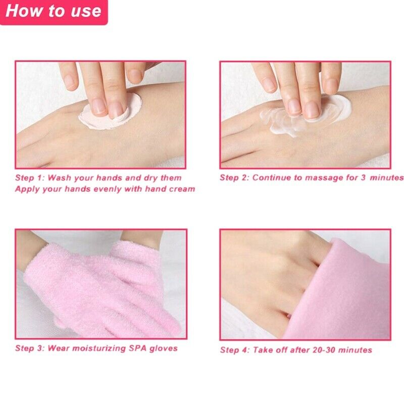 Moisturizing Gloves Gel Lining Cotton Glove with Essential Oils and Vitamin U8P6