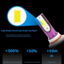 1 Pair COB LED Car Headlight Bulbs 72W Headlamp Fog Light Purple (9005) A