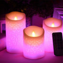 3Pcs Color Change Gradient Led Candles Remote Control Electronic Flameless