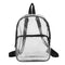 Transparent PVC Backpacks Women Clear School Knapsack Shoulder Bags (Black)