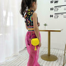 Girl Kids Messenger Bag Women Leather Chain Saddle Shoulder Bag (Yellow) A