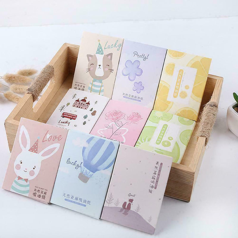 New 50x Tissue Papers Makeup Cleansing Oil Absorbing Paper Face Facial Clea M0J5