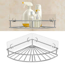 Stainless Steel Adhesive Corner Bathroom Shelf Storage Wall Shelf Organizer