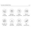 120db Solar Alarm Motion Sensor Remote Control Infrared Security Warning