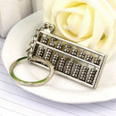 4 Pcs Creative Stainless Steel Chinese Abacus Keyring Keychain Mathematics  F7S4