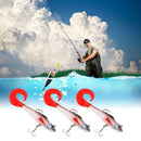 3Pcs Lead Head Soft Fishing Lures Long T Tail Fishing Lure Treble Hook Bait