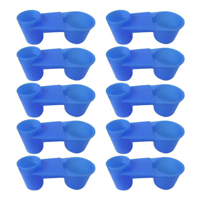 10pcs Blue Bird Drinker Feeder Cups Parrot Water Bottle Feeder for Cage