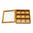 1X(9 Section Wooden Chic Tea Box Compartments Container Bag Chest Storage S