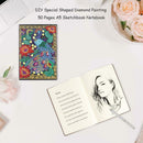 DIY Peafowl Special Shaped Diamond Painting 50 Pages Sketchbook A5 Notebook