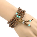 108 Beads Sandalwood Buddhist Buddha Meditation Prayer  Mala Bracelets Necklace