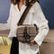 Fashion Woolen Messenger Bag Women Semicircle Wide Shoulder Bags (Brown)