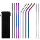 Stainless Steel Straw, Multicolor Reusable Metal Drinking Straws 8.5 inch w