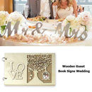 Wedding Guest Books Wooden Heart Hollow Notebook Name Sign Board Craft Gift