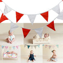 12 Flags White Red Cotton Flag Banner Pennant Wedding/Birthday Party Decor