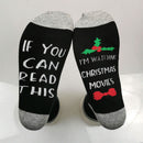 Unisex Christmas Design Socks Cotton Novelty Festive Sock One Size Dark Gray