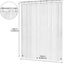 180Cmx180Cm Plastic Peva Waterproof Shower Curtain Transparent White Clear  J1H8