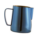 Stainless Steel Coffee Latte Milk Flat Frothing Foam Jug Pitcher Dark Blue