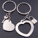 1 Pair Awesome Love Heart Lock Key*Chain Ring Keyring Keyfob Lover Couples Cy