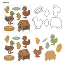 Farm Duck Silicone Stamp Cutting Die Stencil Frame Scrapbook Decor Craft