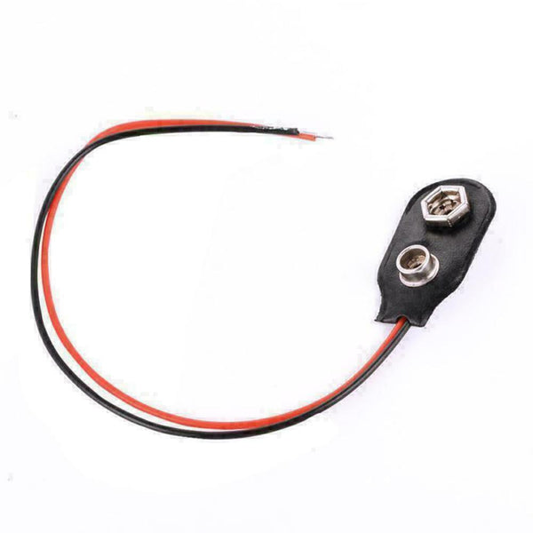 3Pcs Snap 9V (9 Volt) Battery Clip Connector Type Black Cable Black Favor C B2R8