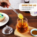 Honey Jar with Dipper and Lid Honey Container Pot Syrup Sugar Beehive Jar PoU3Q6