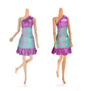 1Pc Purple and Green Single Shoulder Dresses for s Princess Dolls14cmJ* V N.ES