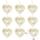 10pcs/bag Wooden Hollow Engraving Love Heart Pendants Wedding Party Decor