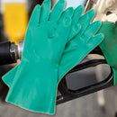 30cm Rubber Home Work Gloves Solvent Resistant Anti Acid Alkali Green