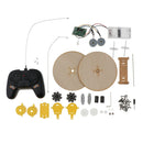 Creative Children Kids Wooden DIY Assembly Remote Control Two-wheeler Car